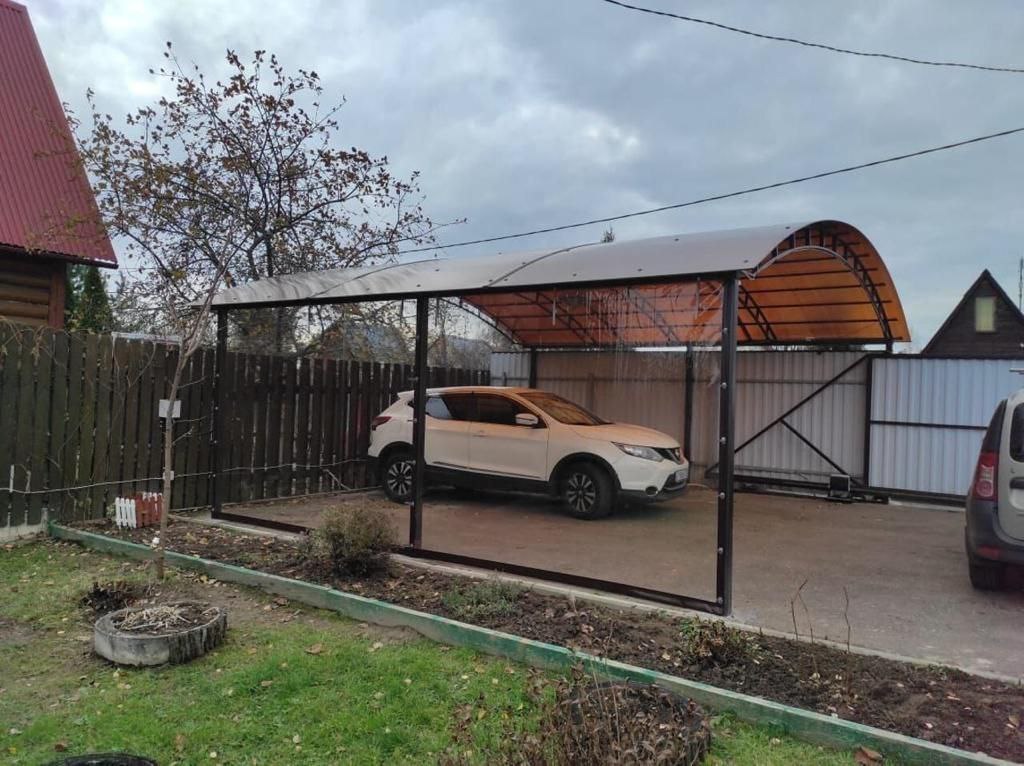 Прозрачные шторы ПВХ для навеса под автомобиль в Знаменке